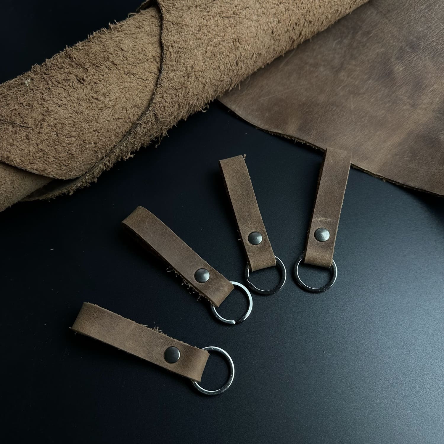 Breloc din piele naturală | Cafeniu