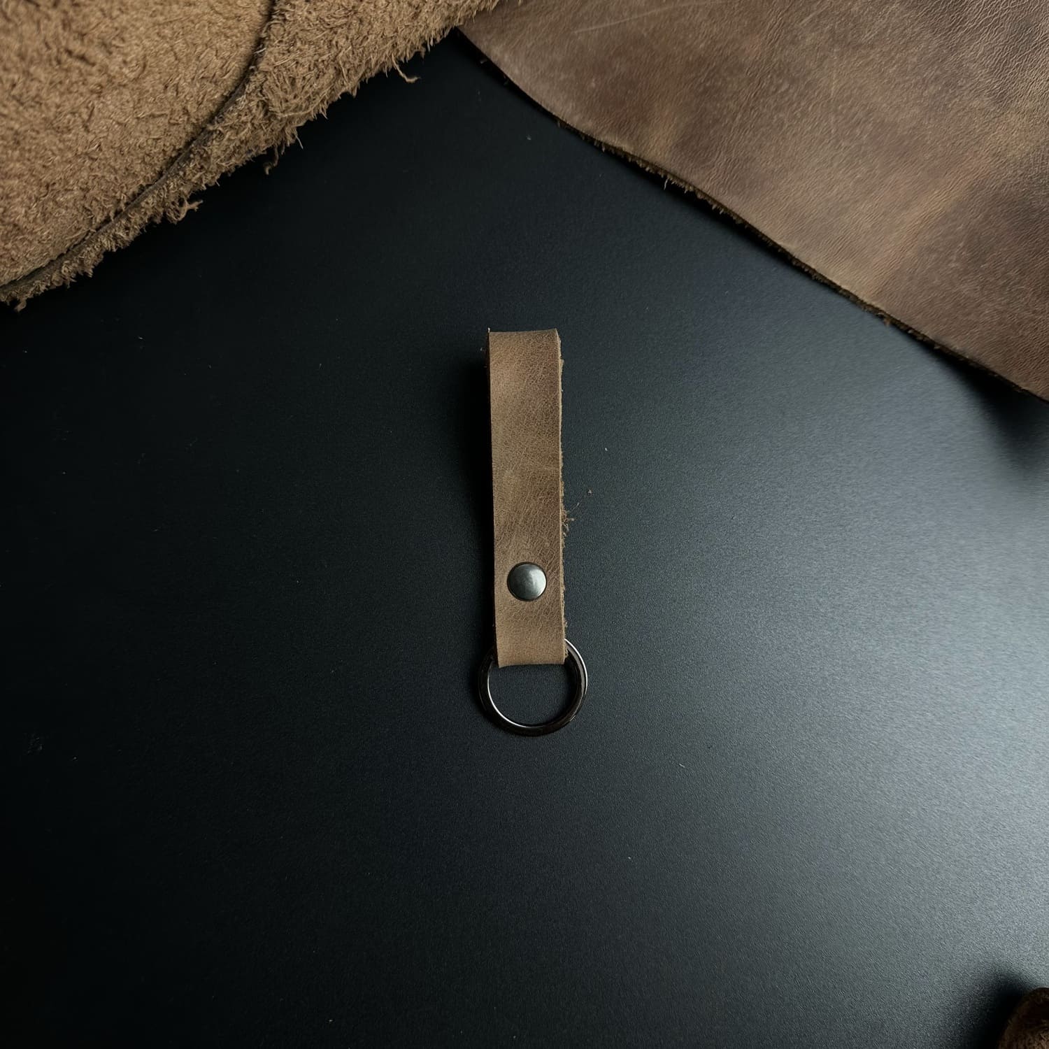 Breloc din piele naturală | Cafeniu