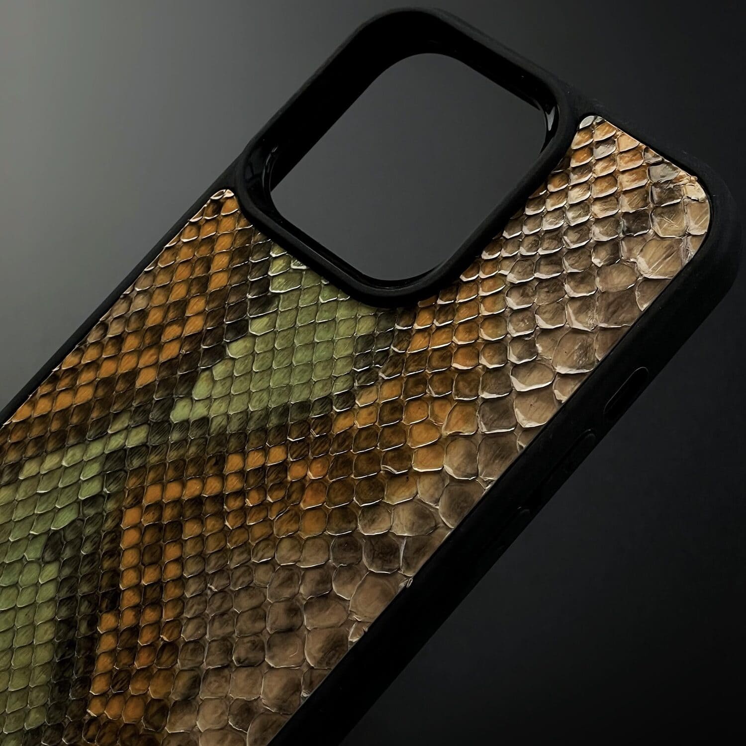 Husă iPhone din Piton Natural Portocaliu