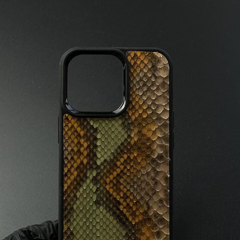 Husă iPhone din Piton Natural Portocaliu