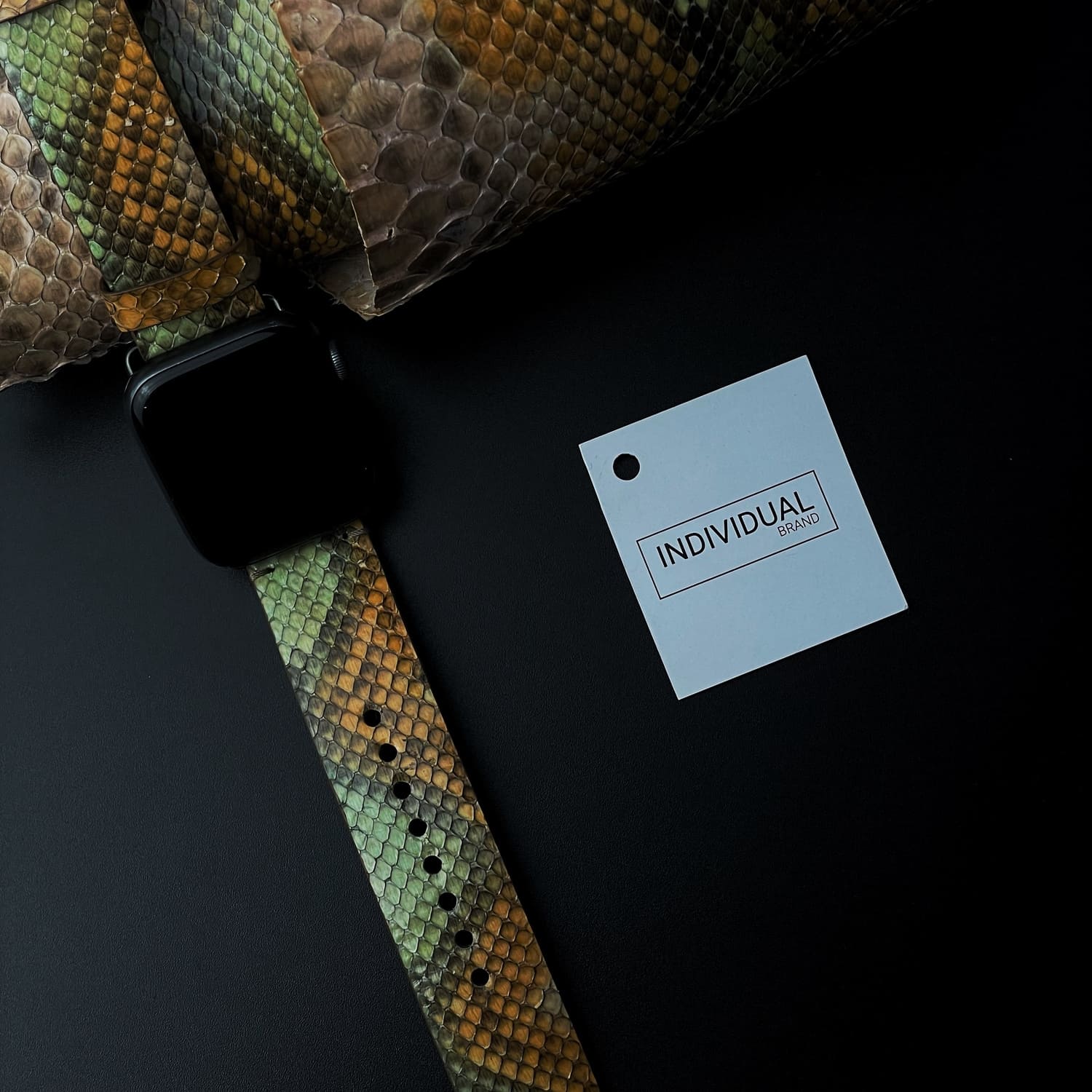 Curelușă Apple Watch din Piton Natural Portocaliu