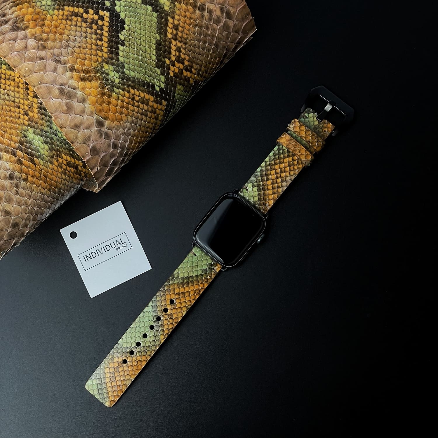 Curelușă Apple Watch din Piton Natural Portocaliu