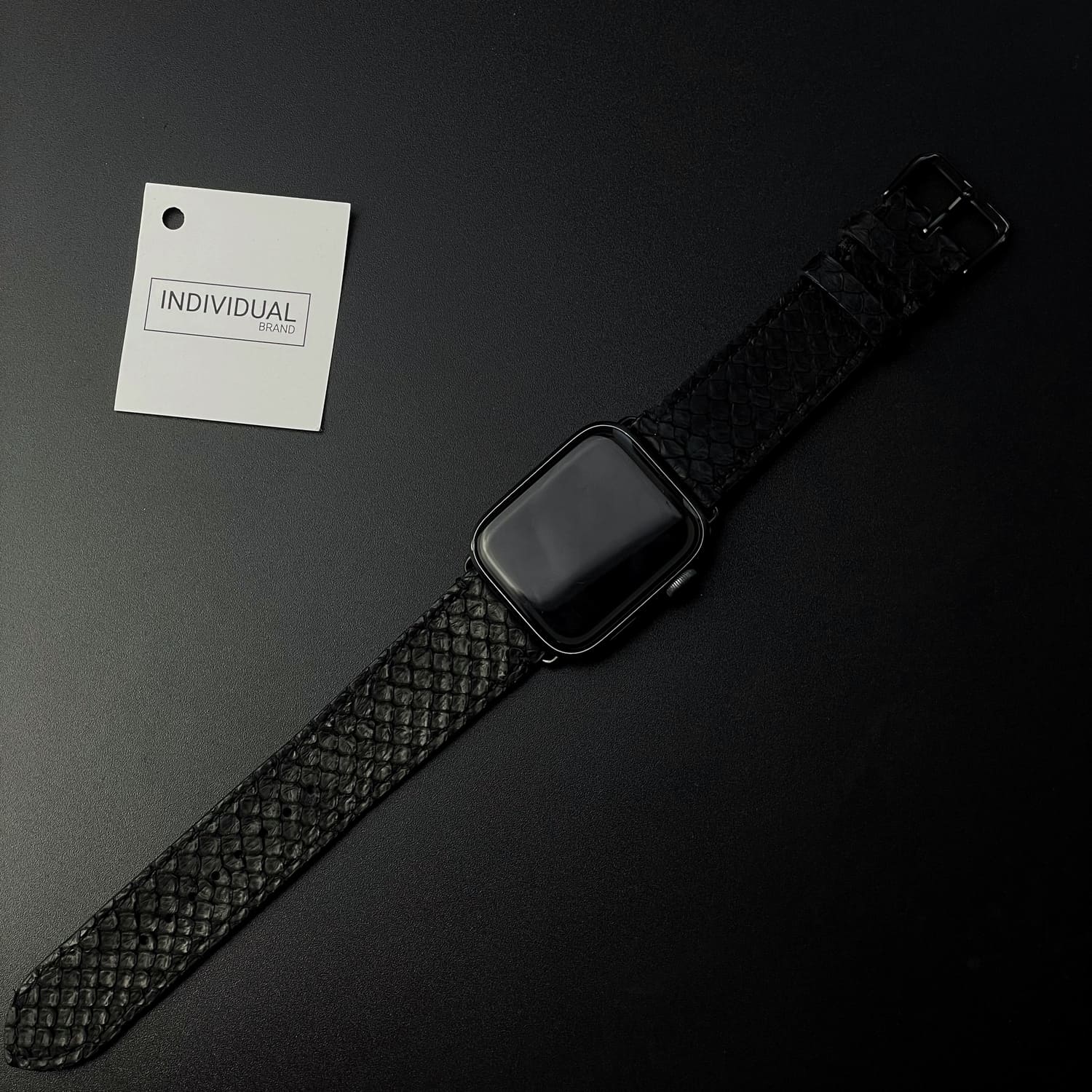 Curelușă Apple Watch din Piton Natural Negru