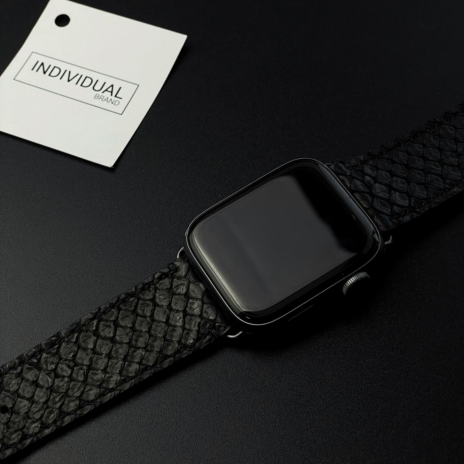 Curelușă Apple Watch din Piton Natural Negru