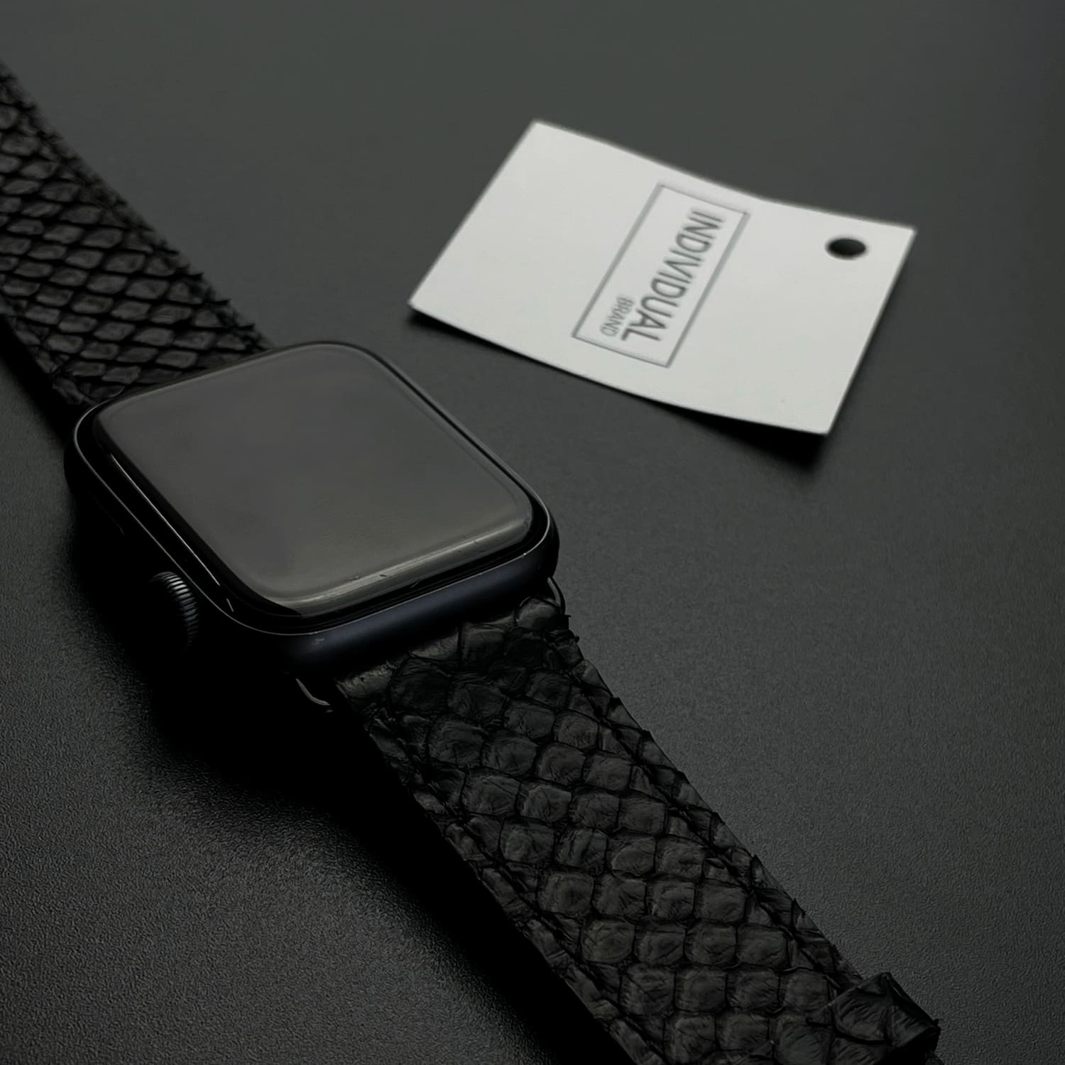 Curelușă Apple Watch din Piton Natural Negru