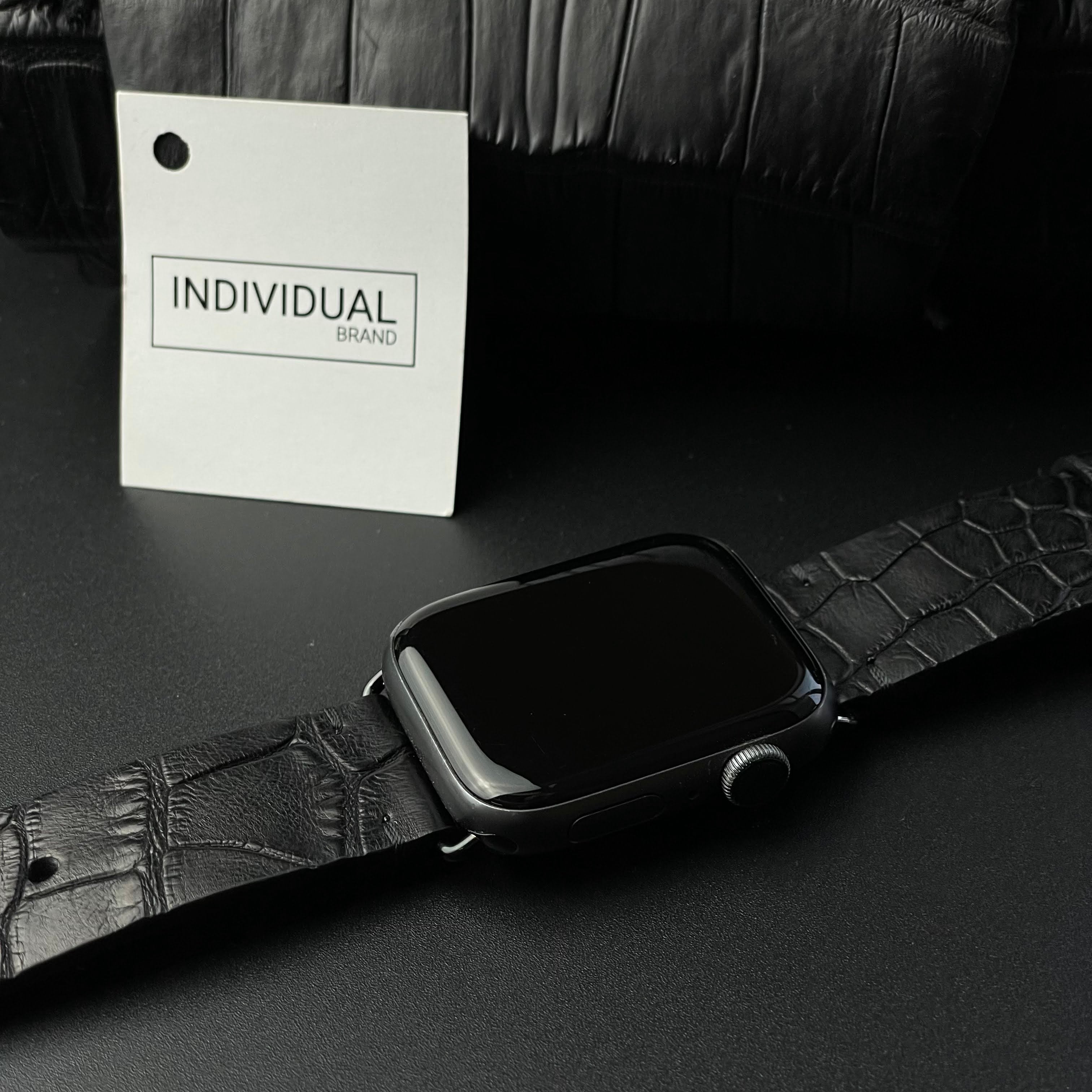 Curelușă Apple Watch din Crocodil Natural Negru
