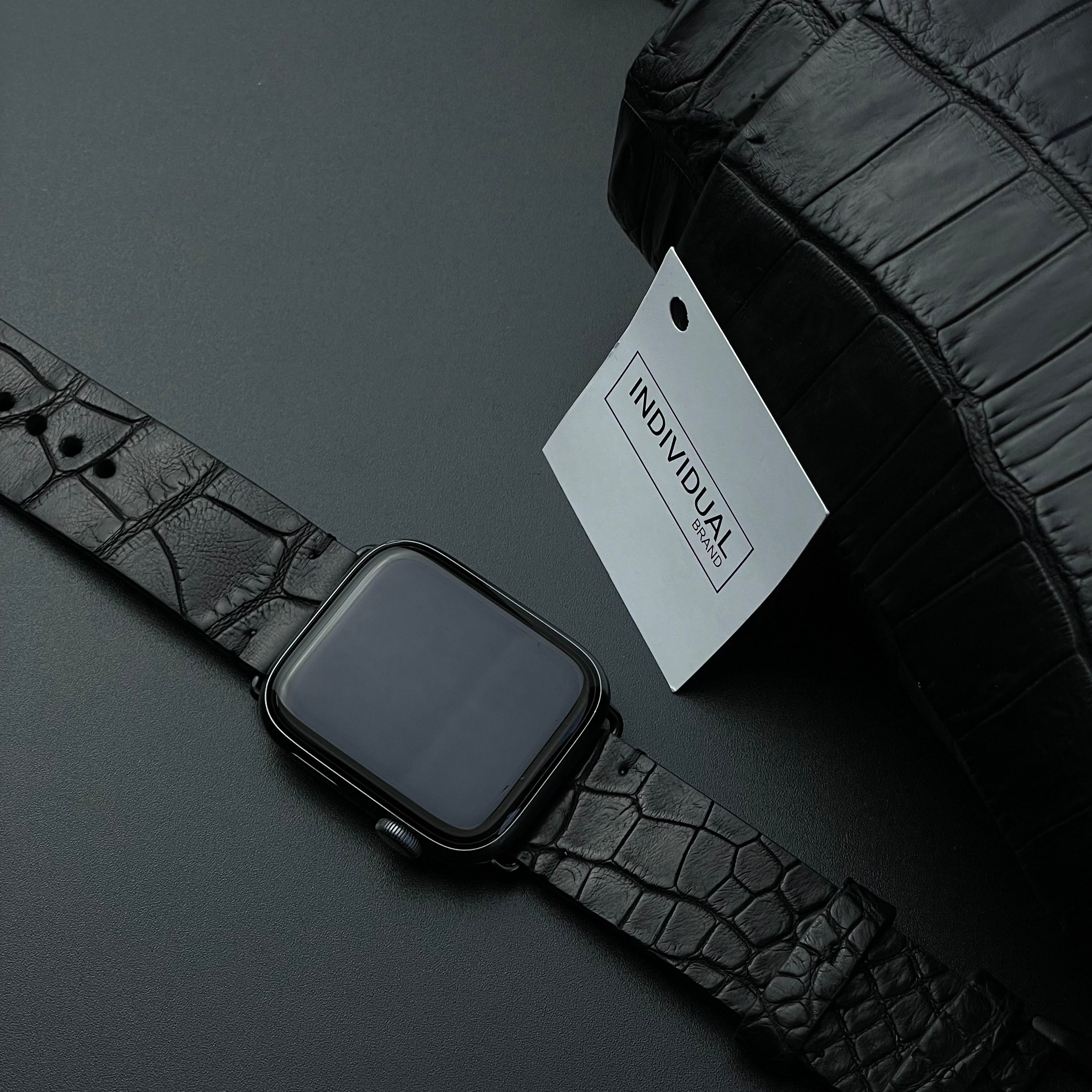 Curelușă Apple Watch din Crocodil Natural Negru