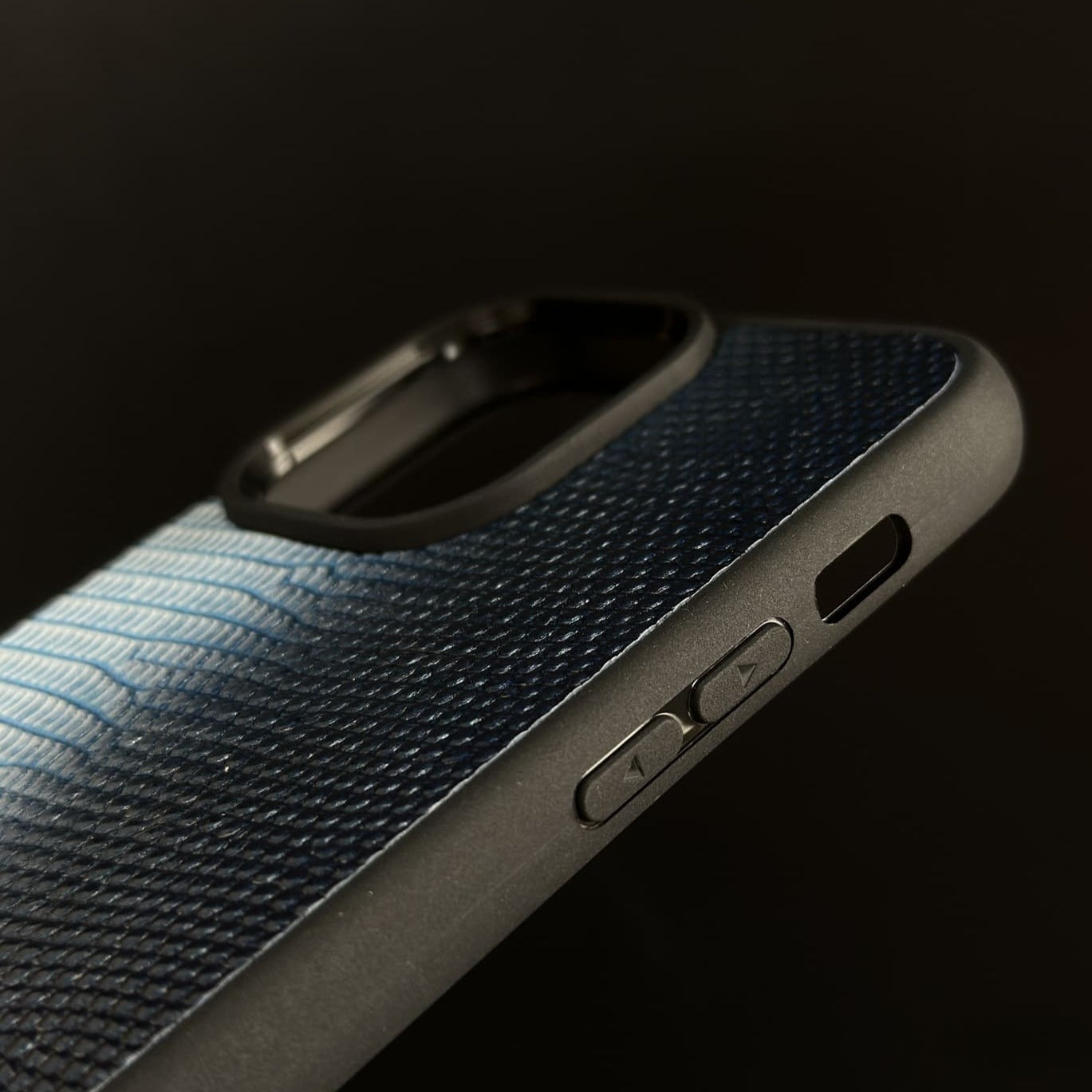 Husă iPhone din piele naturală Albastru deschis