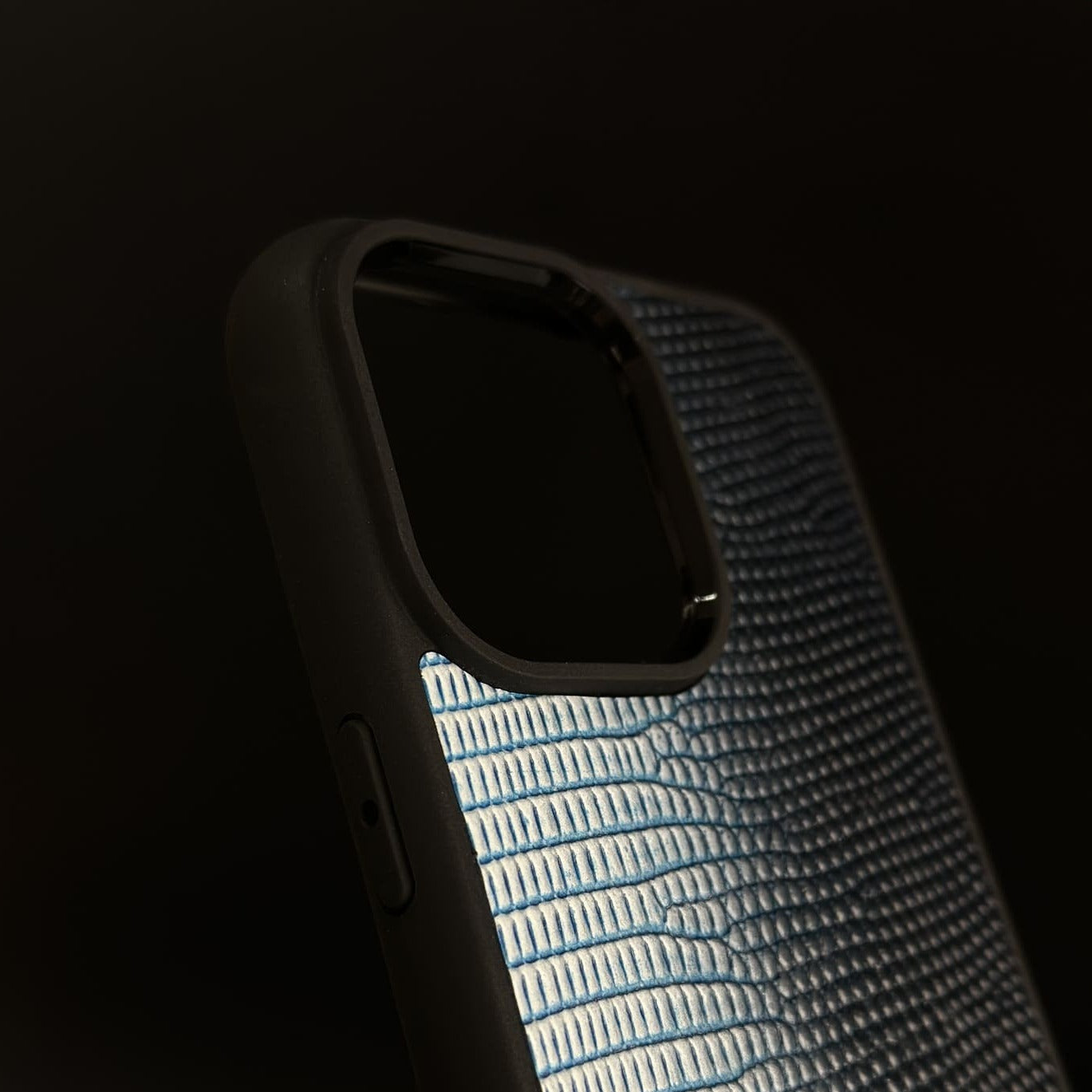 Husă iPhone din piele naturală Albastru deschis