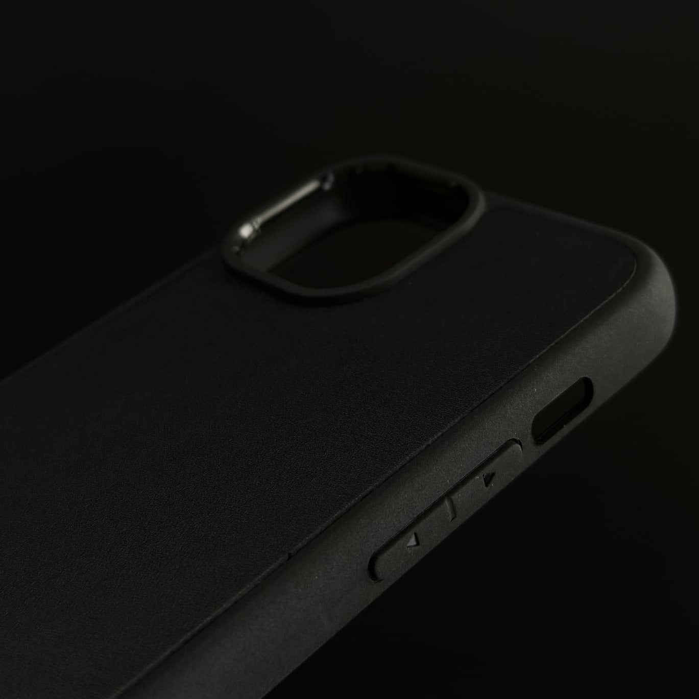 Husă iPhone din piele naturală Negru