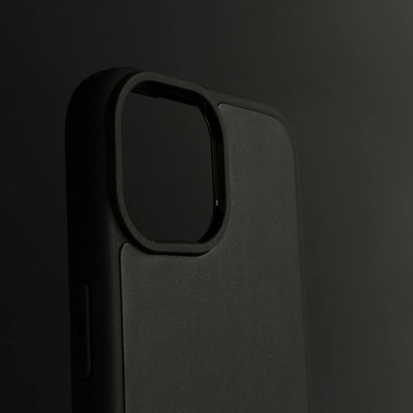 Husă iPhone din piele naturală Negru