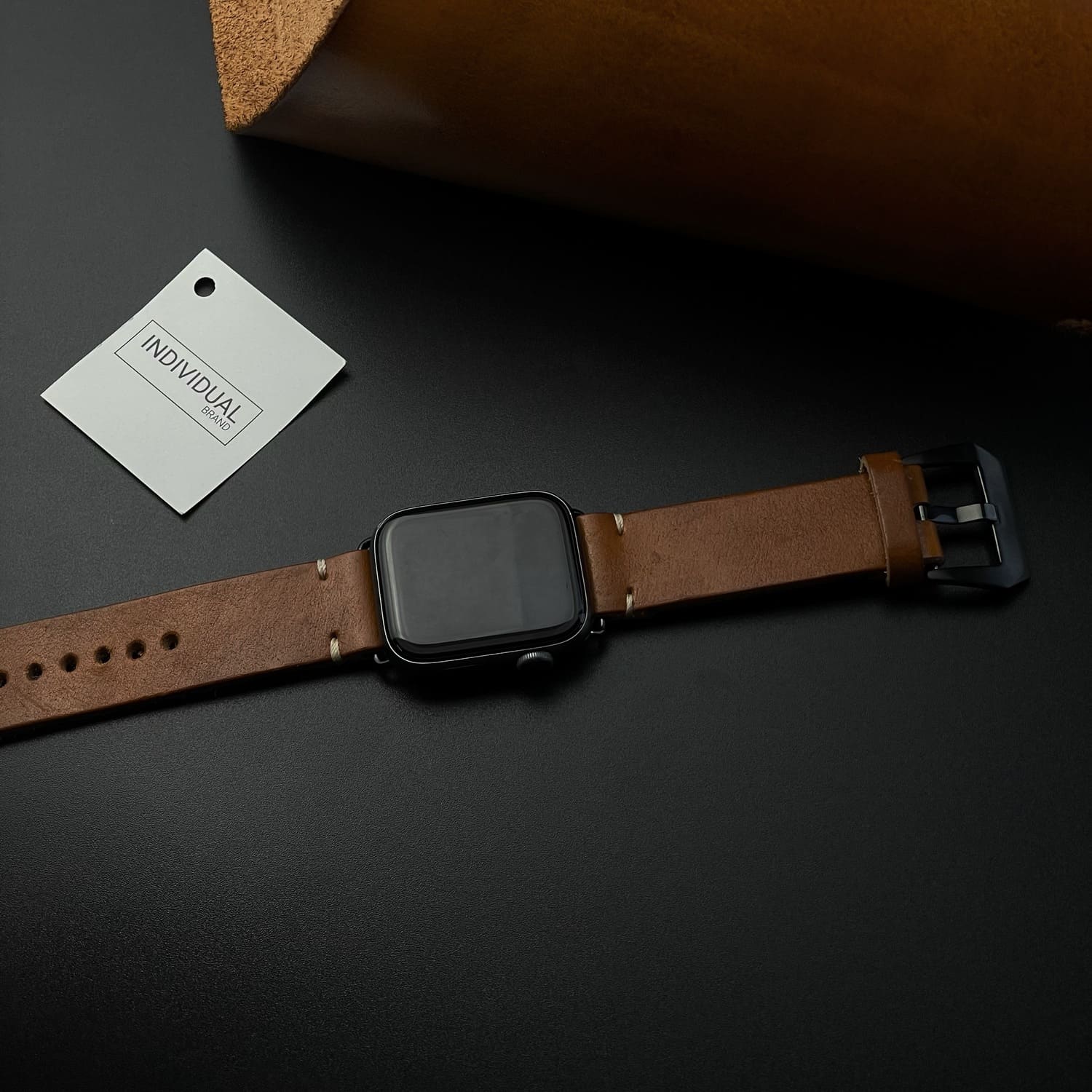 Curelușă Apple Watch din piele naturală Cafenie