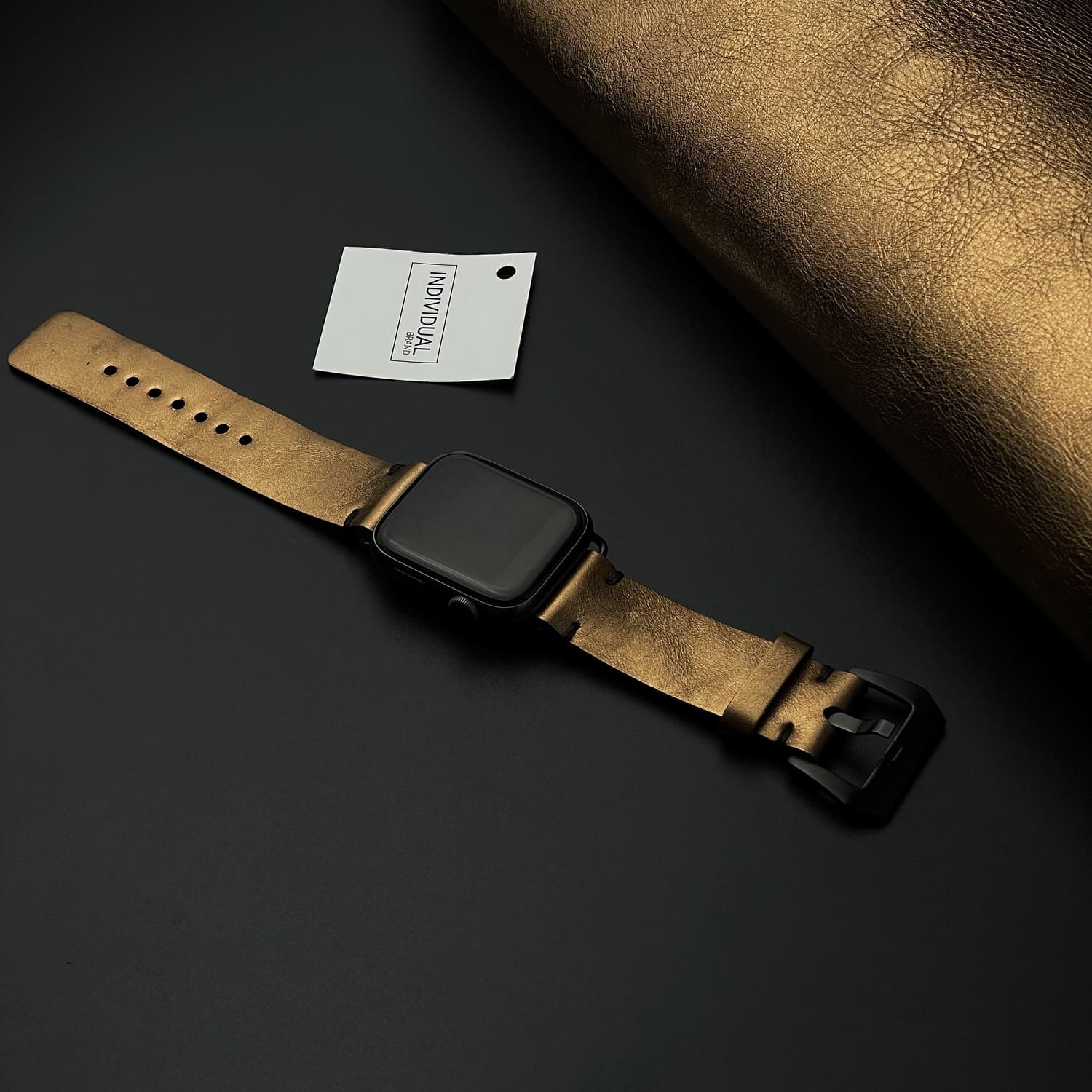 Curelușă Apple Watch din piele naturală Aurie