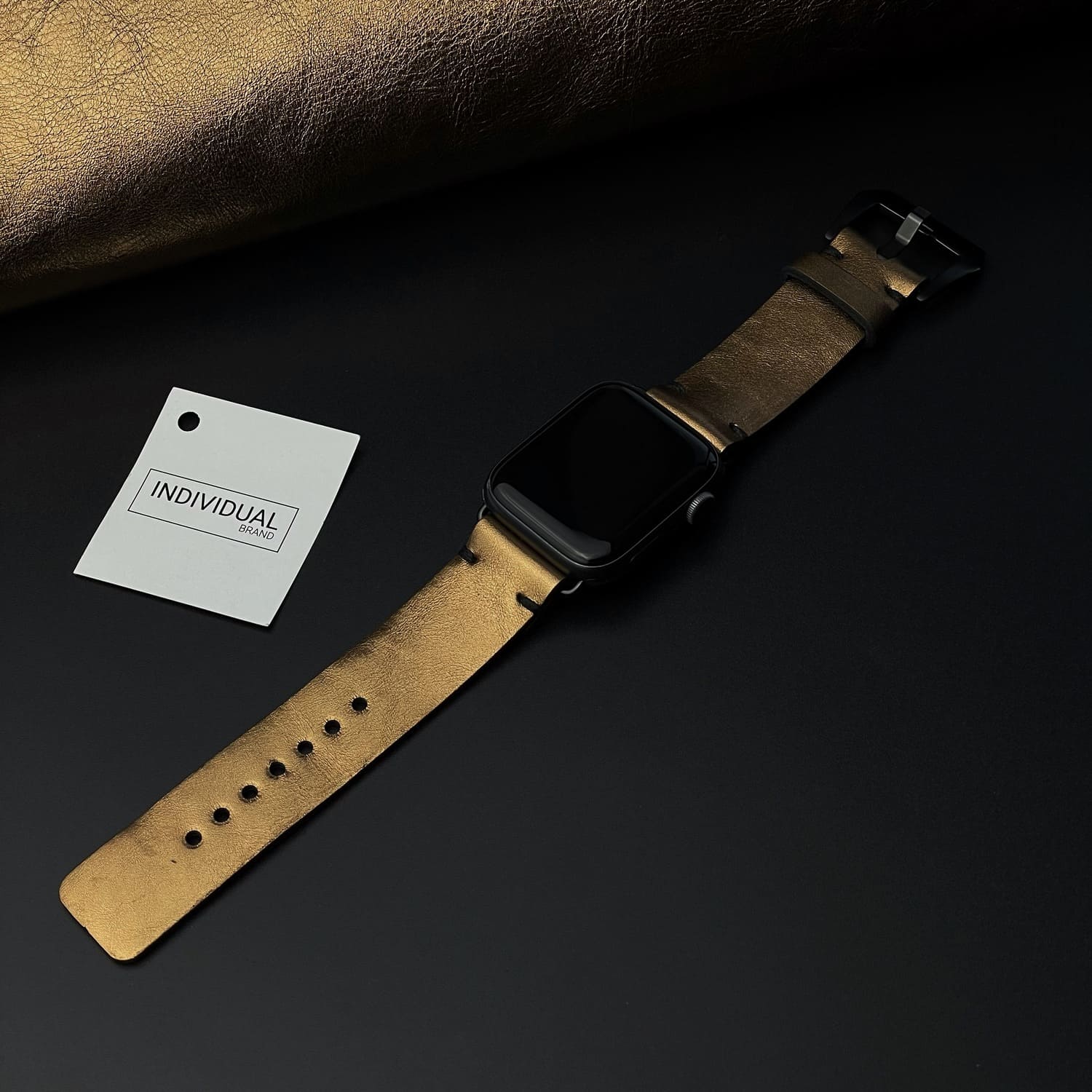 Curelușă Apple Watch din piele naturală Aurie