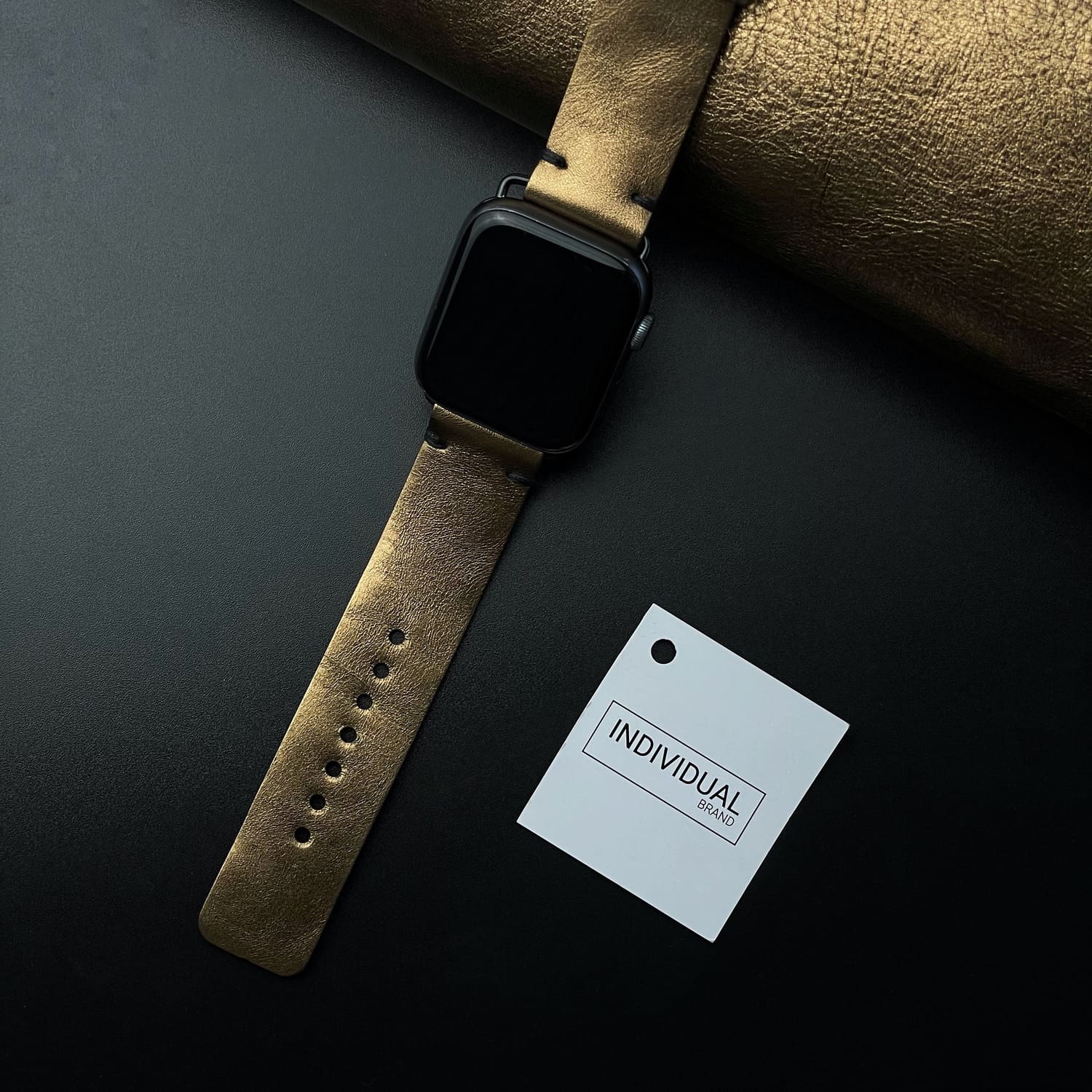 Curelușă Apple Watch din piele naturală Aurie