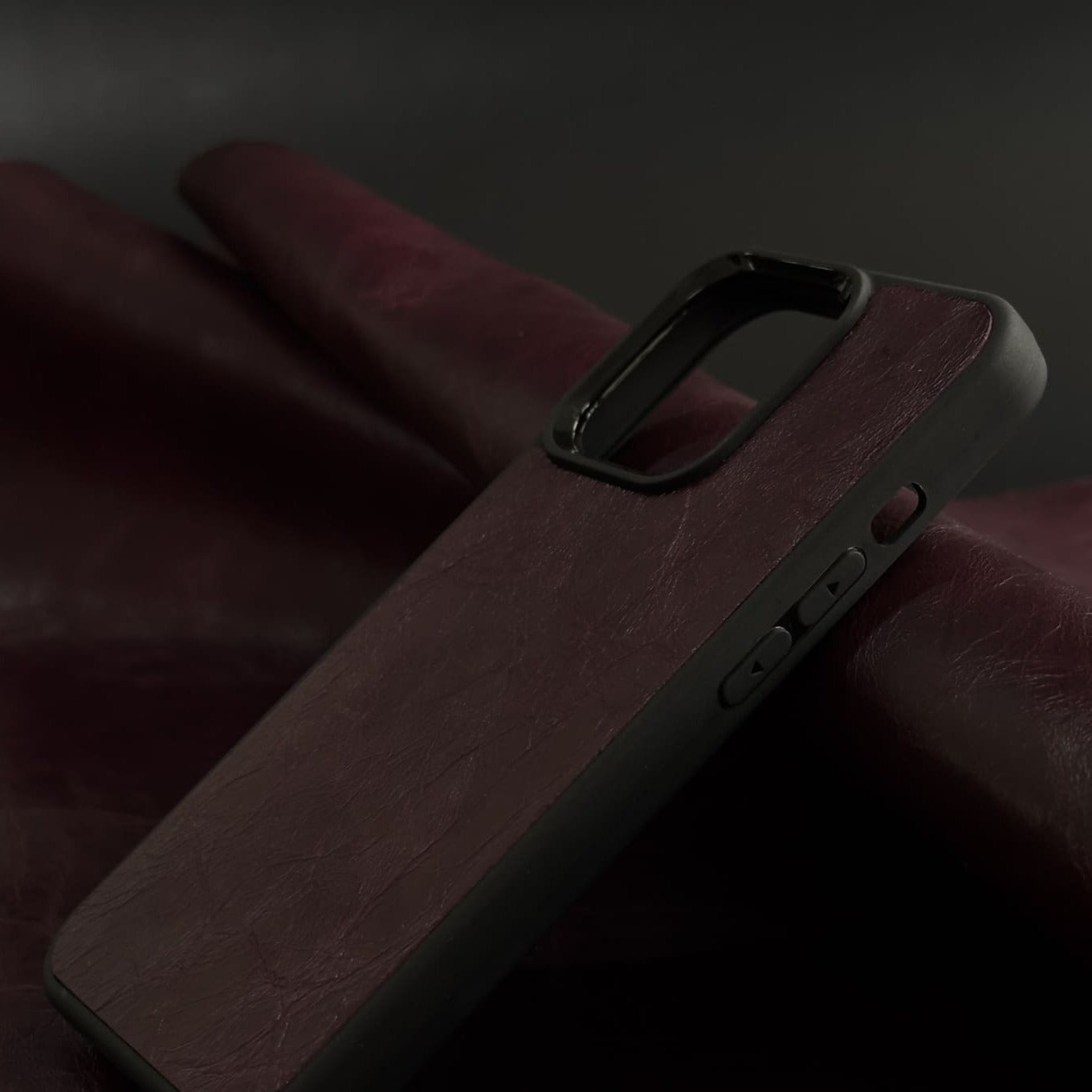 Husă iPhone din piele naturală Roșu