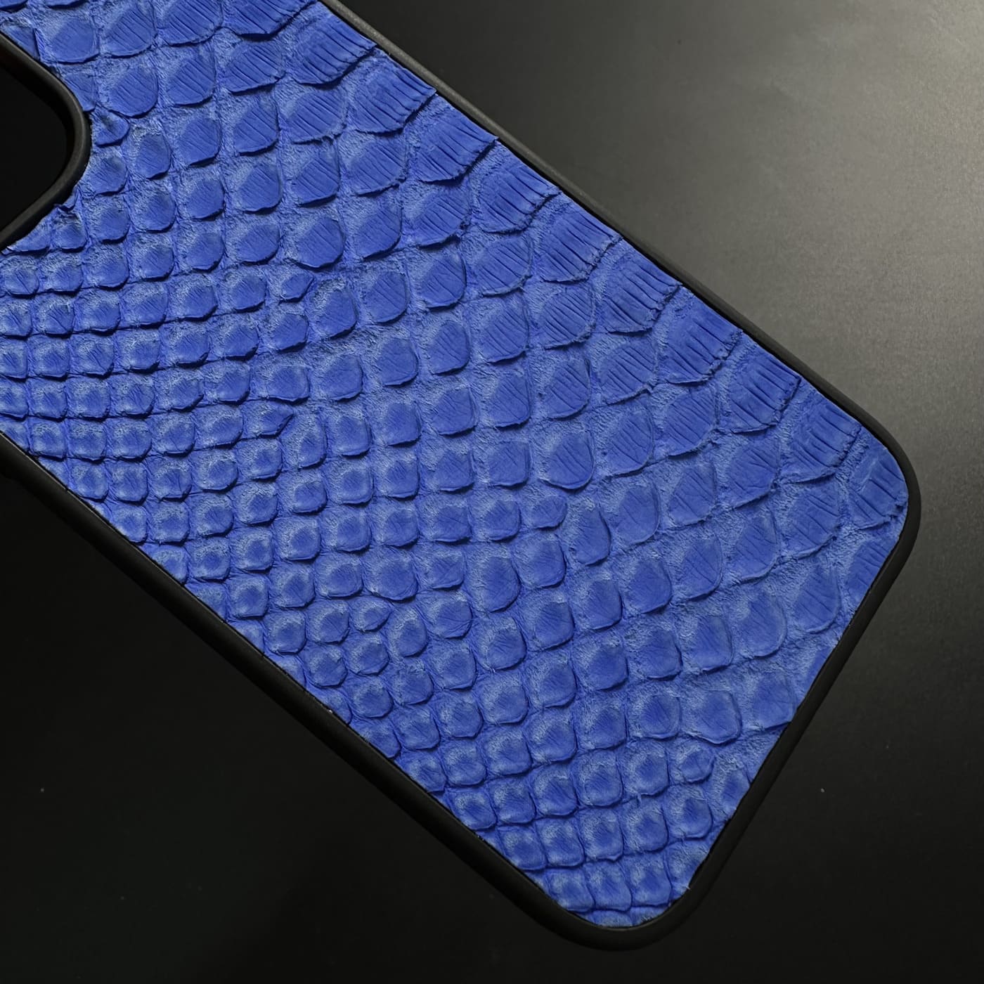 Husă iPhone din Piton Natural Albastru