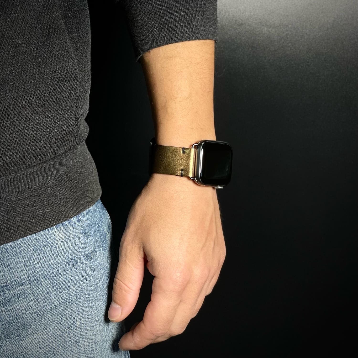 Curelușă Apple Watch din piele naturală Aurie