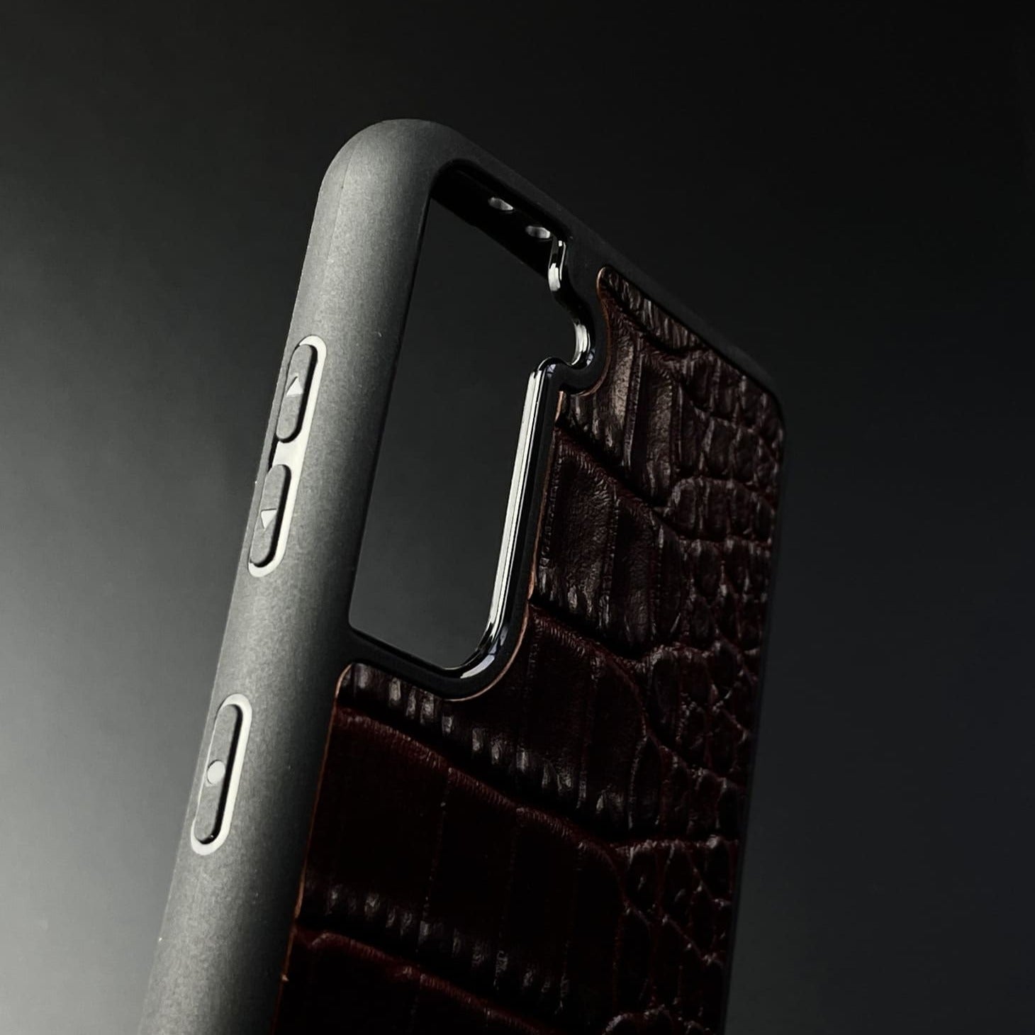 Husă Samsung din piele naturală cu imprimeu de Crocodil Roșu