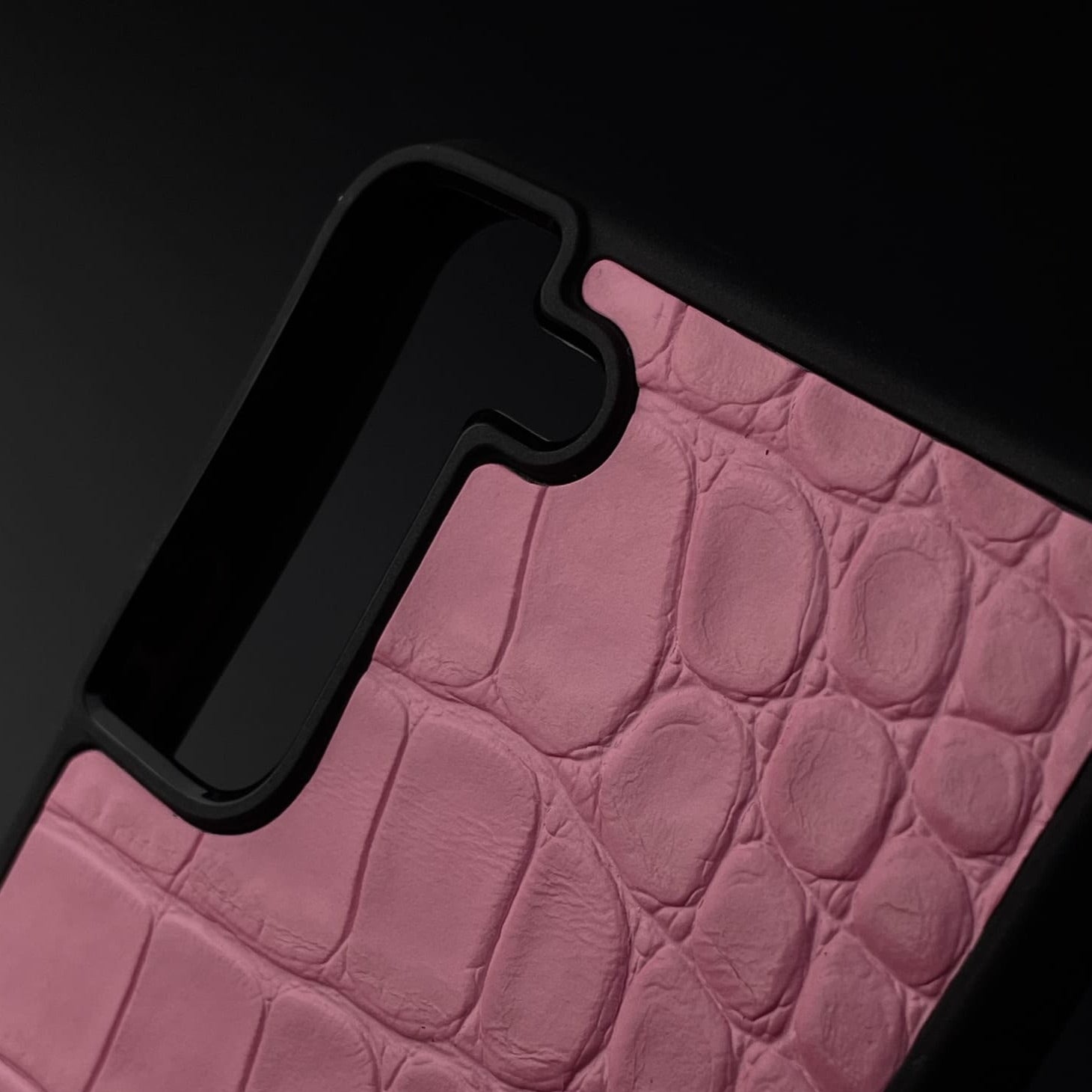 Husă Samsung din piele naturală imprimeu de Crocodil Roz