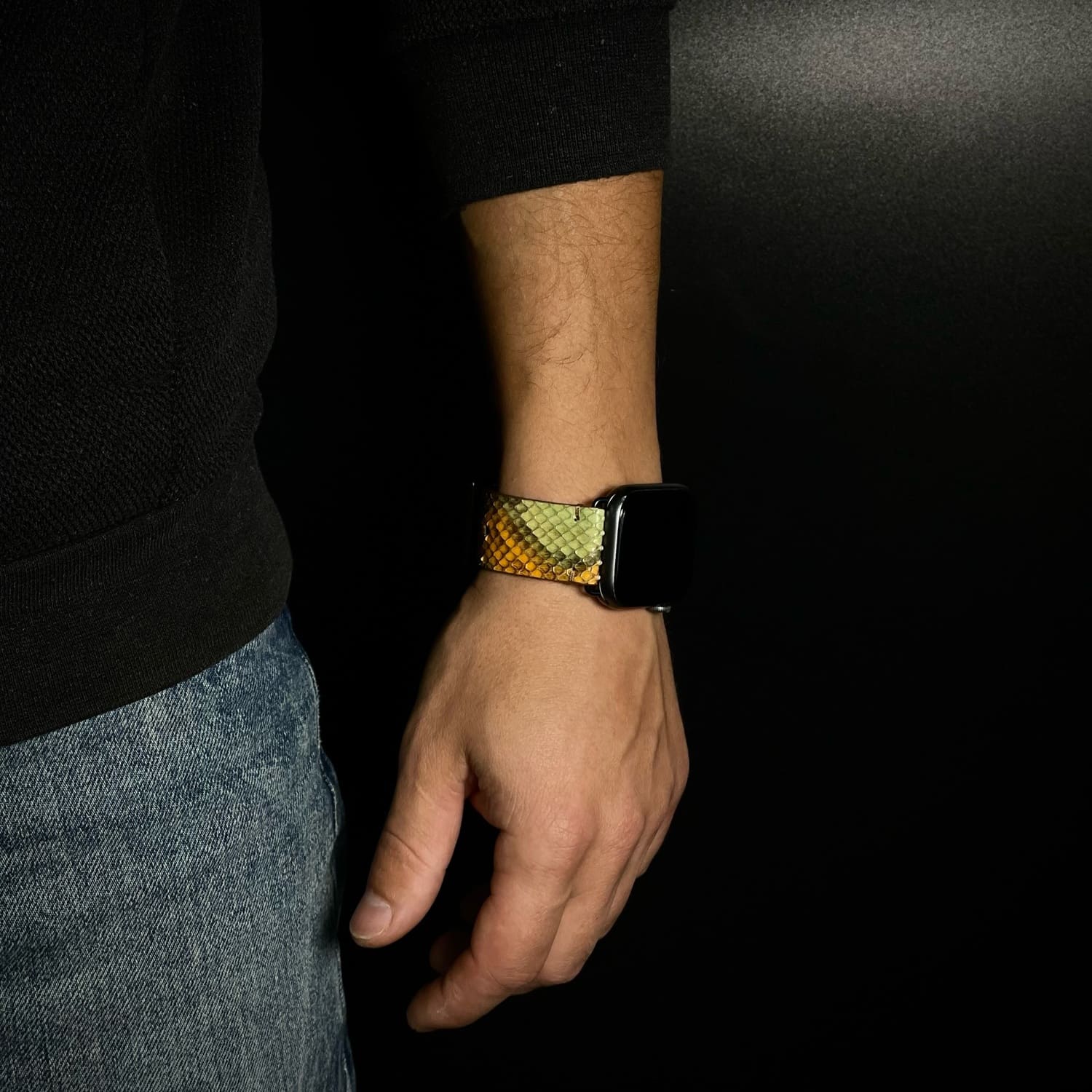 Curelușă Apple Watch din Piton Natural Portocaliu