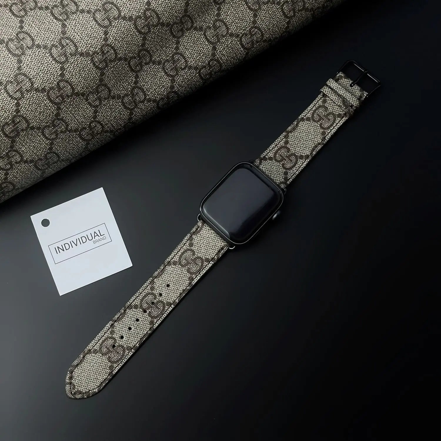 Curelușă Apple Watch GG Cusut Cafeniu